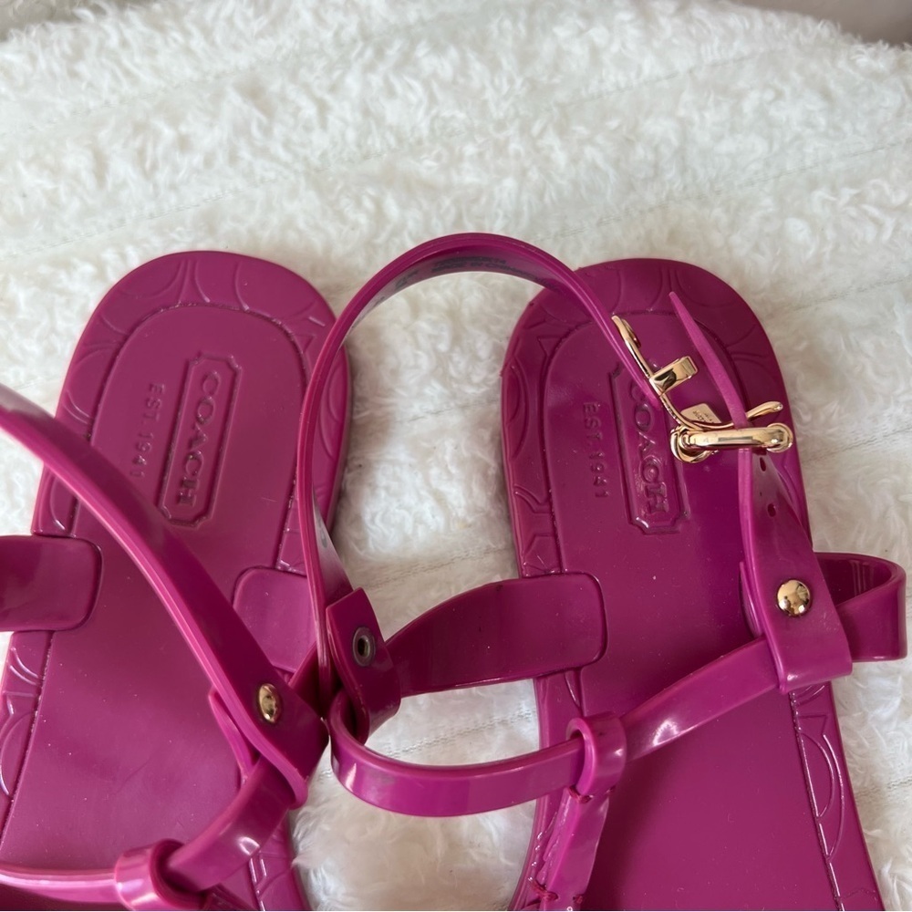 Coach Pier Fuchsia Jelly Sandals - Picture 8 of 9